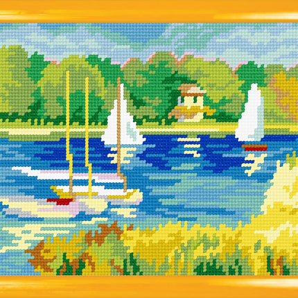 DIY Needlepoint Kit "Quiet harbor" 10.6"x14.2"