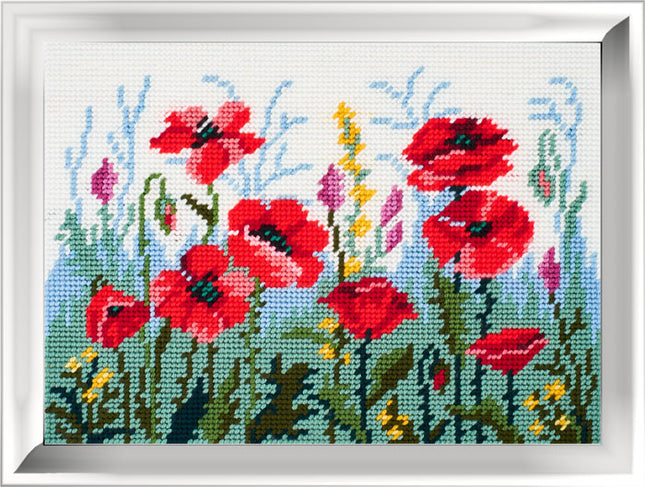 DIY Needlepoint Kit "Poppies" 10.6"x14.2"