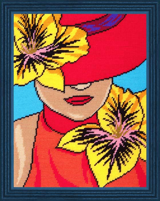 DIY Needlepoint Kit "Woman with a Hat" 14.2"x18.5"
