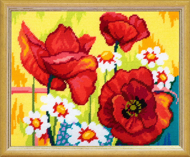 DIY Needlepoint Kit "Still Life with Flowers" 14.2"x18.5"