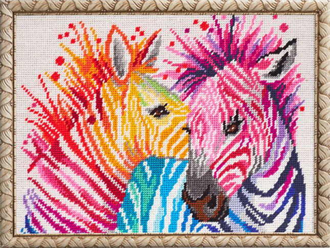 DIY Needlepoint Kit "Zebras" 14.2"x18.5"