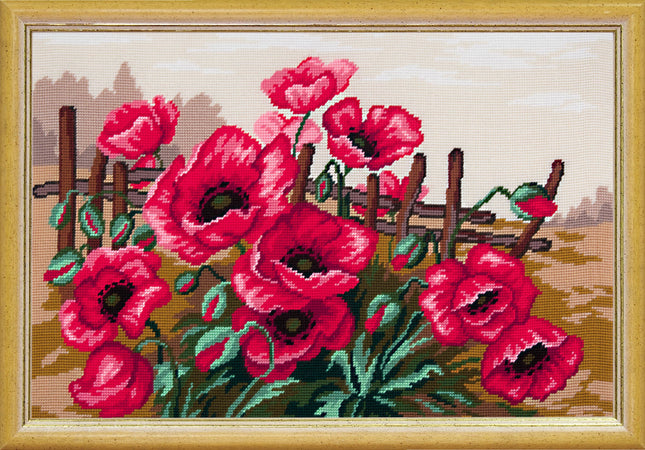 Needlepoint Kit "Poppies" 19.7"x31.5"