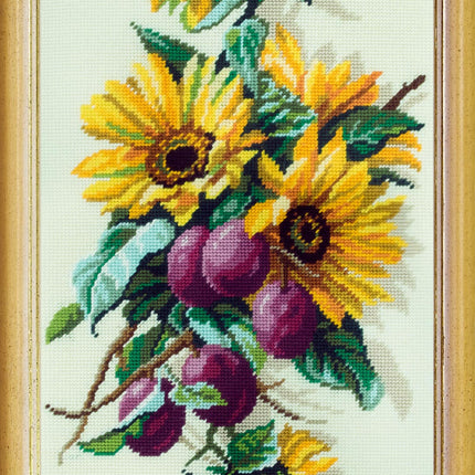 DIY Needlepoint Kit "Sunflowers and Plums" 15.0"x30.3"