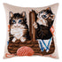 Needlepoint Pillow Kit "Kittens in a Basket"