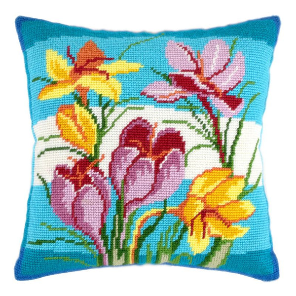 Needlepoint Pillow Kit "Crocuses"