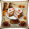 Needlepoint Pillow Kit "Coffee and a Tangerine Cake"