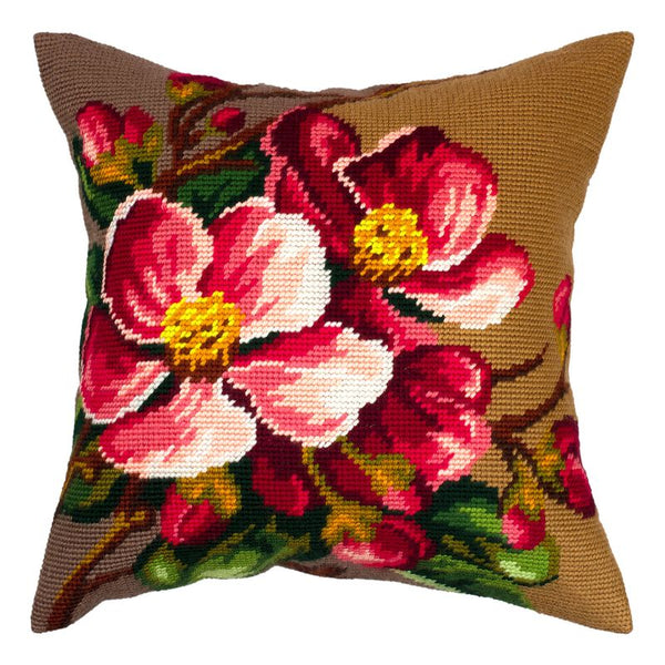 Needlepoint Pillow Kit "Crabapple Blossom"