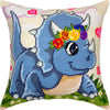 Needlepoint Pillow Kit "Little Triceratops"