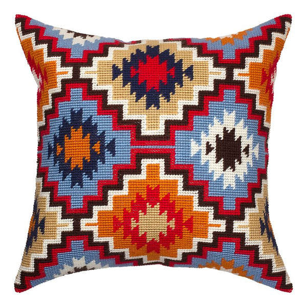 Needlepoint Pillow Kit "Puebla Mexican Pattern"
