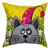 Needlepoint Pillow Kit "Cat in a Cone Hat"