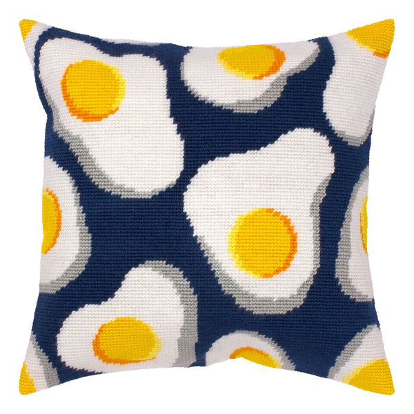 Needlepoint Pillow Kit "Fried Eggs"