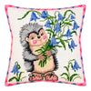 Needlepoint Pillow Kit "Hedgehog with Bellflowers"