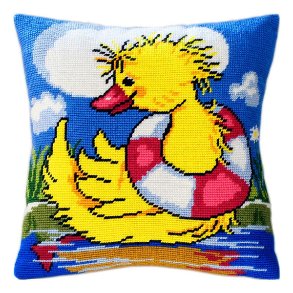 Needlepoint Pillow Kit "Duckling the Sailor"