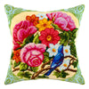 Needlepoint Pillow Kit "Nightingale in Flowers"