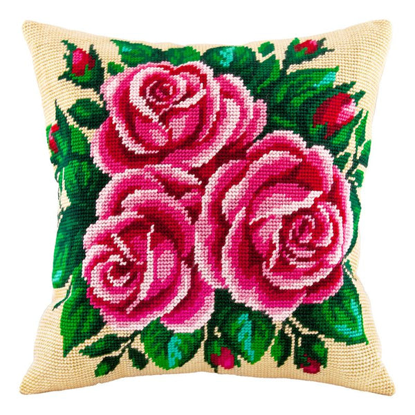 Needlepoint Pillow Kit "Three Roses"