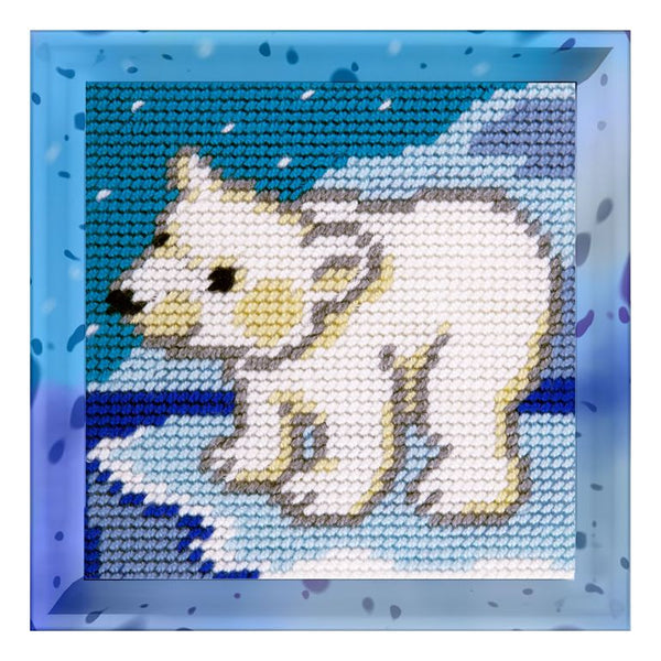 DIY Needlepoint Kit "Teddy bear in the North" 5.9"x5.9"