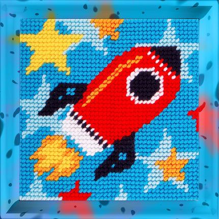 DIY Needlepoint Kit "Rocket" 5.9"x5.9"