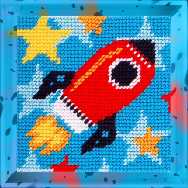 DIY Needlepoint Kit "Rocket" 5.9"x5.9"