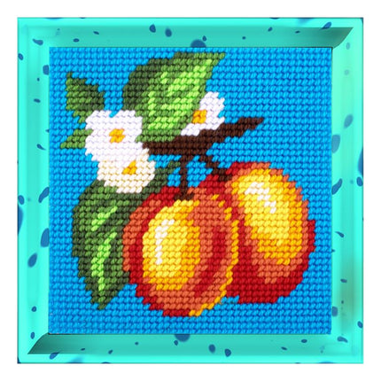 DIY Needlepoint Kit "Apricots" 5.9"x5.9"