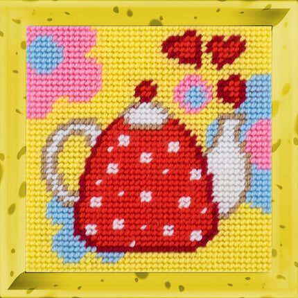 DIY Needlepoint Kit "Kettle" 5.9"x5.9"