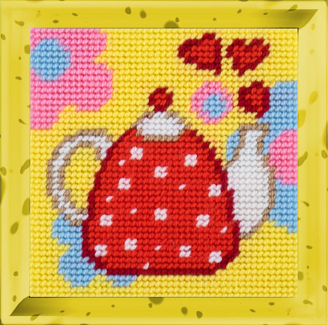 DIY Needlepoint Kit "Kettle" 5.9"x5.9"