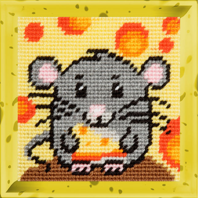 DIY Needlepoint Kit "Mouse" 5.9"x5.9"