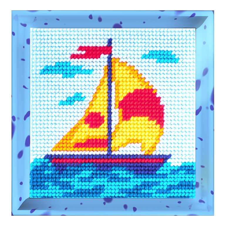 DIY Needlepoint Kit "The ship" 5.9"x5.9"