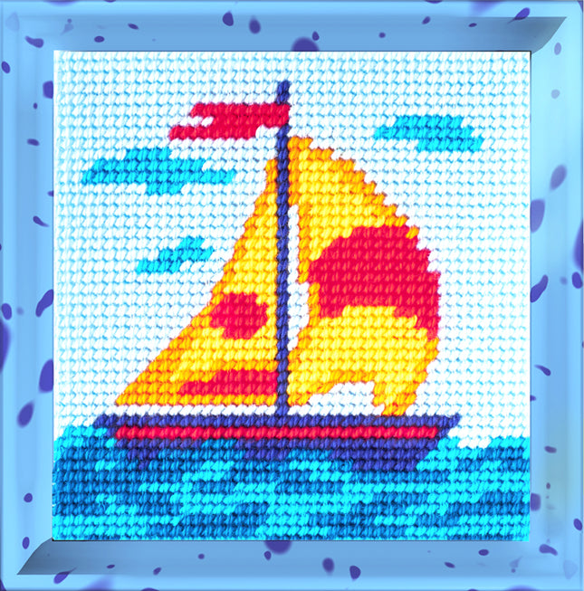 DIY Needlepoint Kit "The ship" 5.9"x5.9"