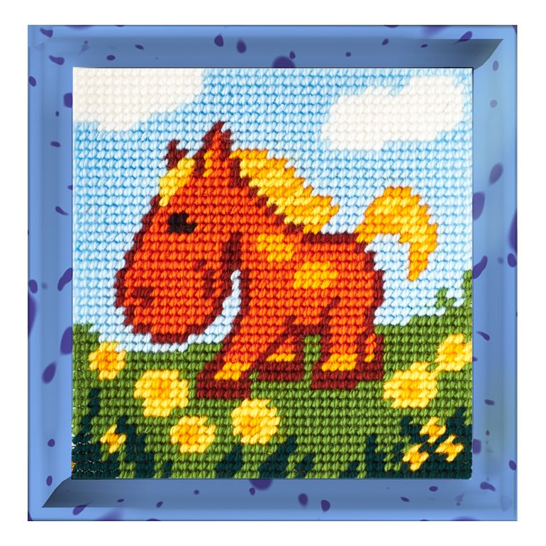 DIY Needlepoint Kit "Horse" 5.9"x5.9"