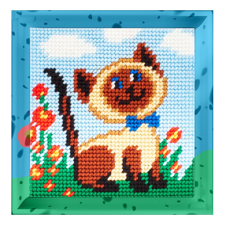 DIY Needlepoint Kit "Cat" 5.9"x5.9"