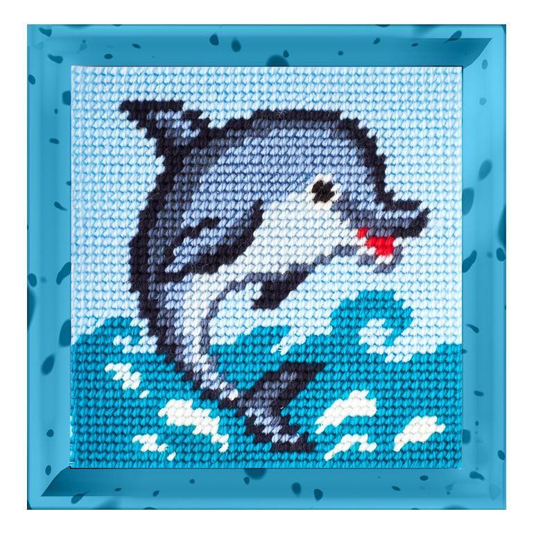 DIY Needlepoint Kit "Dolphin" 5.9"x5.9"