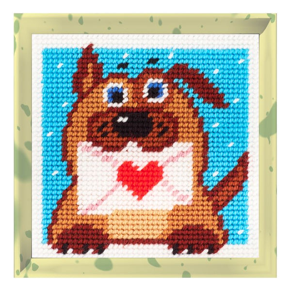 DIY Needlepoint Kit "Letter of love" 5.9"x5.9"