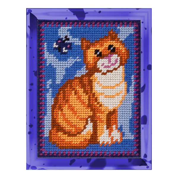 DIY Needlepoint Kit "Red cat" 5.9"x7.9"