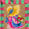 DIY Needlepoint Kit "Girl with a bouquet" 5.9"x7.9"