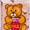 DIY Needlepoint Kit "Teddy bear with honey" 5.9"x7.9"