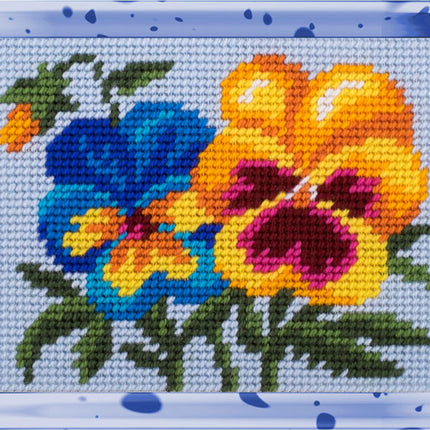 DIY Needlepoint Kit "Violets" 5.9"x7.9"