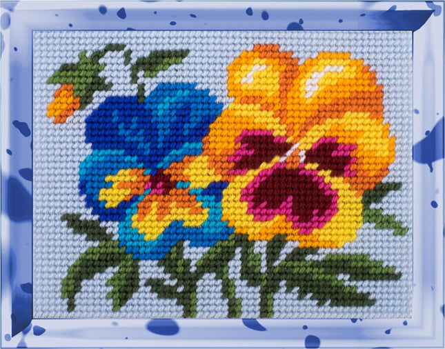 DIY Needlepoint Kit "Violets" 5.9"x7.9"