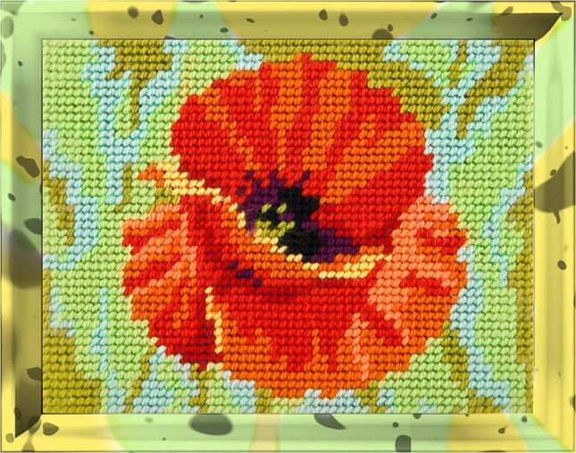 DIY Needlepoint Kit "Poppy" 5.9"x7.9"