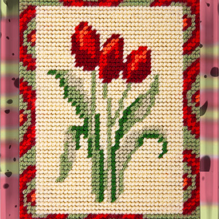 DIY Needlepoint Kit "Bouquet of tulips" 5.9"x7.9"