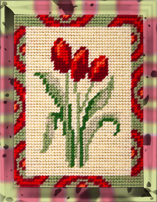 DIY Needlepoint Kit "Bouquet of tulips" 5.9"x7.9"