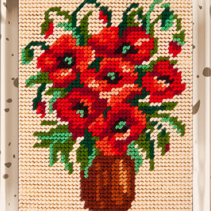DIY Needlepoint Kit "Bouquet of poppies" 5.9"x7.9"
