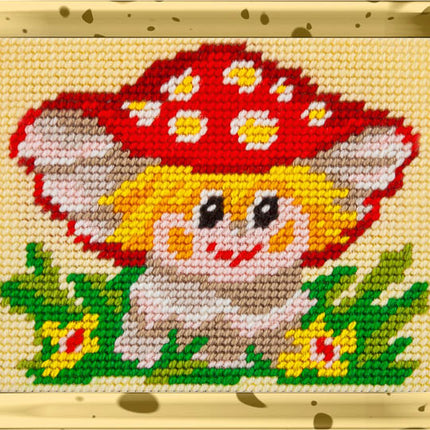 DIY Needlepoint Kit "Amanita boy" 5.9"x7.9"
