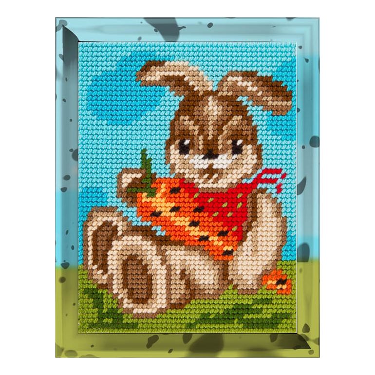 DIY Needlepoint Kit "Bunny with carrot" 5.9"x7.9"