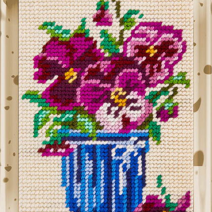 DIY Needlepoint Kit "Violets" 5.9"x7.9"