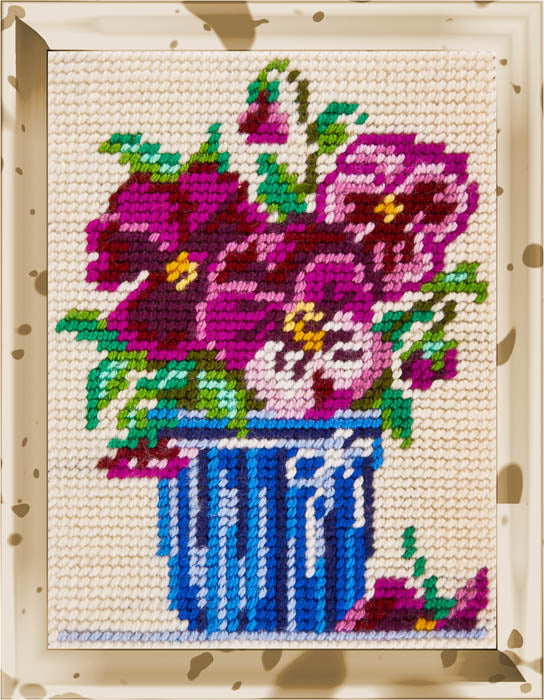 DIY Needlepoint Kit "Violets" 5.9"x7.9"