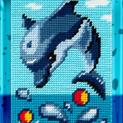 DIY Needlepoint Kit "Dolphin plays in the water" 5.9"x7.9"