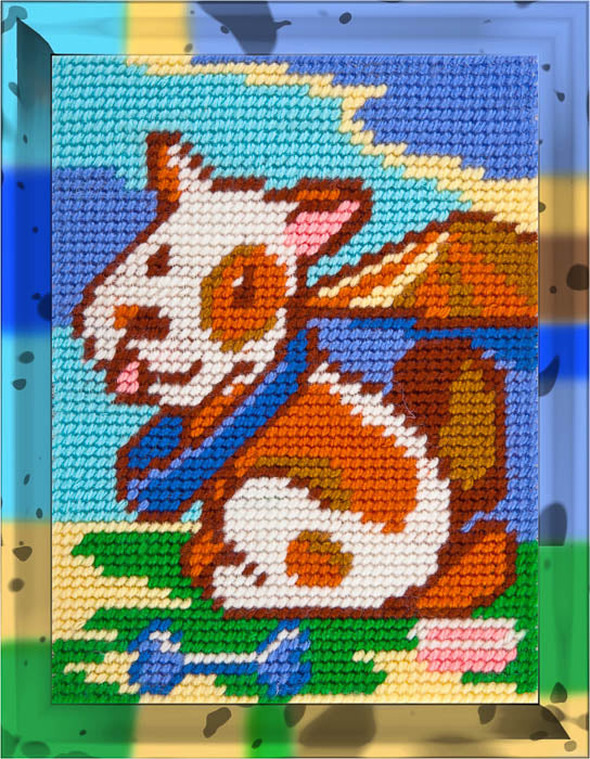 DIY Needlepoint Kit "Little security guard" 5.9"x7.9"