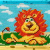 DIY Needlepoint Kit "Lion on vacation" 5.9"x7.9"