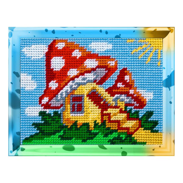 DIY Needlepoint Kit "House in a mushroom" 5.9"x7.9"