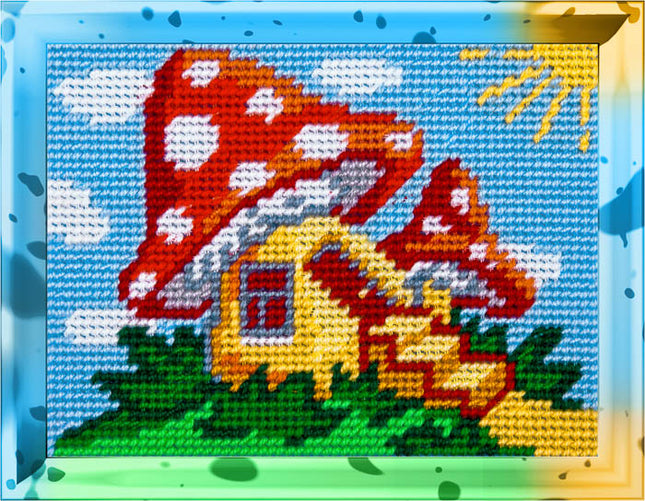 DIY Needlepoint Kit "House in a mushroom" 5.9"x7.9"